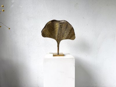 Ginkgo-Lampe von DLG Tommaso Barbi aus messingbeschichtetem Metall, 2000er Jahre