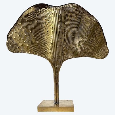 Ginkgo-Lampe von DLG Tommaso Barbi aus messingbeschichtetem Metall, 2000er Jahre