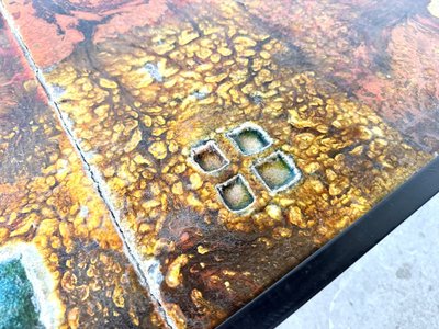 Robert and Jean Cloutier coffee table made of glazed lava and metal, 1950s