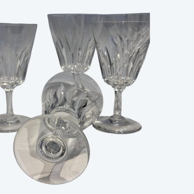 Baccarat Glassware Set: 5 Water Glasses and 4 Wine Glasses, "Cassino" Model