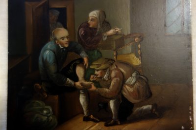 Dipinto su rame nello stile di Teniers