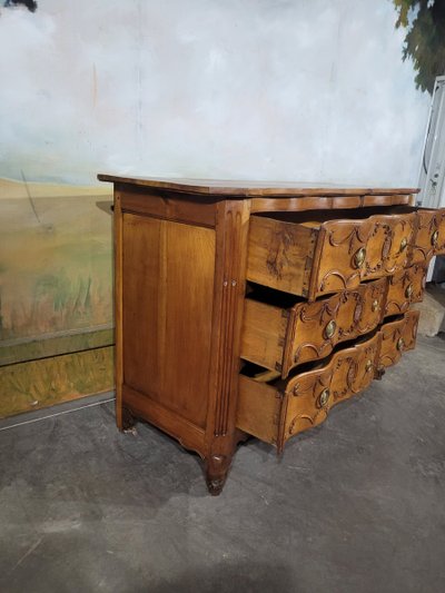 Arbalète-Kommode aus massivem Kirschbaumholz, Ende des 19. Jahrhunderts