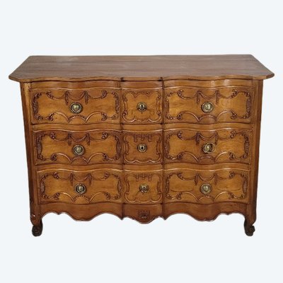 Commode arbalète en merisier massif fin XIX ème