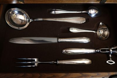Large silver-plated kitchen set in a 149-piece box set
