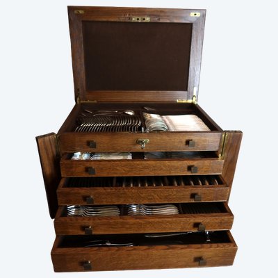 Large silver-plated kitchen set in a 149-piece box set