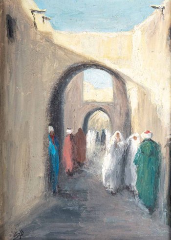 Oil On Canvas Marrakech Beginning XXth Century