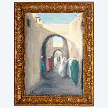 Tableau Huile Sur Toile Marrakech Début XXème Siècle