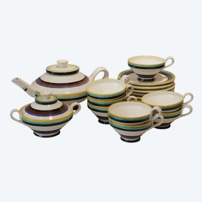 Servizio da tè in maiolica nello stile di Margarete Heymann-Loebenstein (1899-1990), Bauhaus