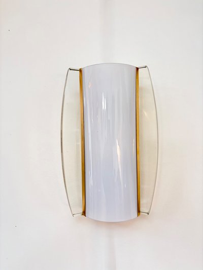 OPALINE AND GLASS WALL SCONCE, ITALY, CIRCA 1970.