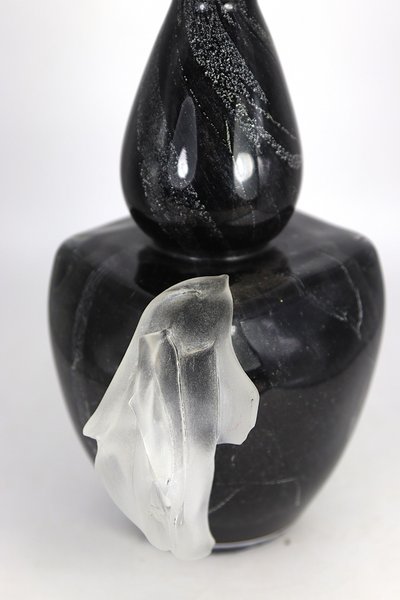 Patrick LEPAGE, master glassmaker (1949–2015) Large glass bottle, signed