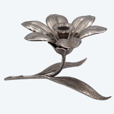 Vintage "Party Flowers" ashtray and candleholder from the 1970s, S Agudo-style flower design 