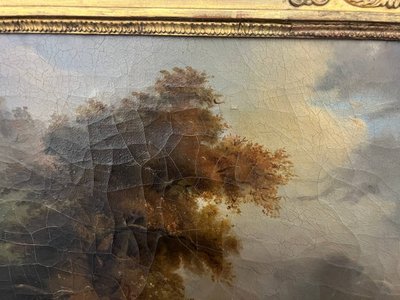 Altes Gemälde – Romantische Landschaft – 19. Jahrhundert