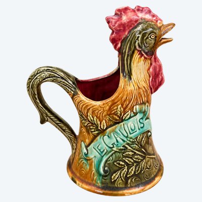 "Le Gaulois Rooster" Pitcher, Barbotine from Onnaing