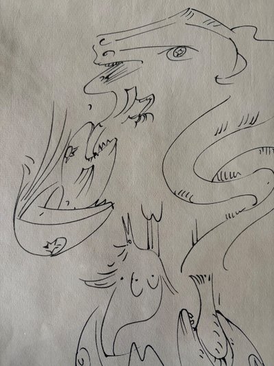 André Masson, Cheval attaqué par des poissons, 1929