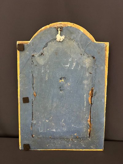 Antique carved and gilded wooden frame with floral decoration