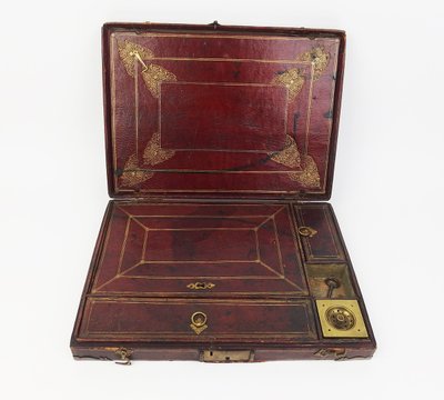 18th-century leather travel writing case