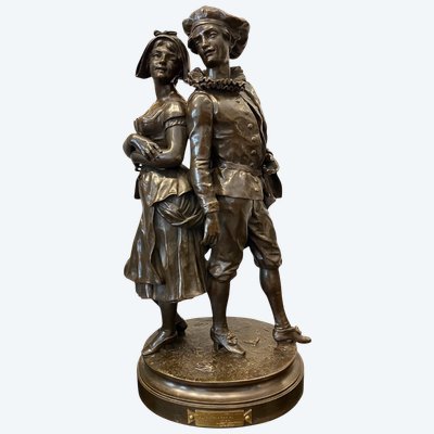 SCULTURA IN BRONZO - «IL DISAPPUNTO AMOROSO» - J. OSBACH - FRANCIA - XIX SECOLO