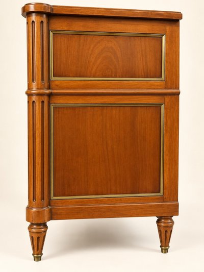 Commode style Louis XVI – Acajou massif – Filets laiton – Fin XIXe