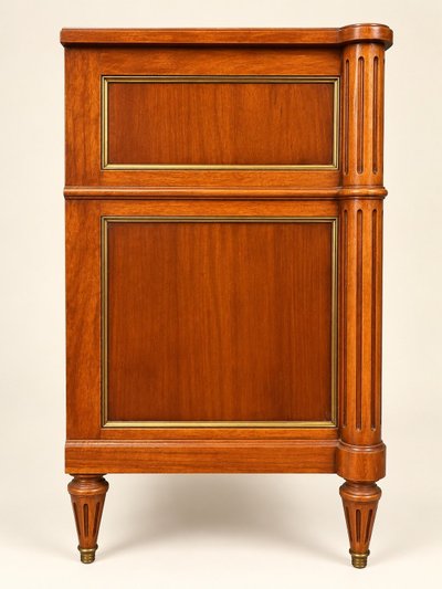 Commode style Louis XVI – Acajou massif – Filets laiton – Fin XIXe