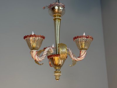 Small Venetian chandelier in Murano glass, circa 1940