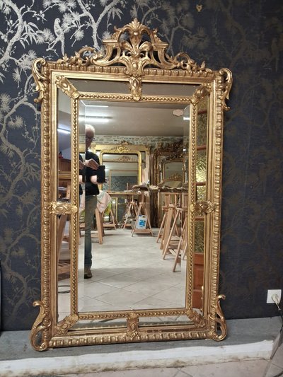 19th-Century Mirror with Glazing Beads, 154 x 97