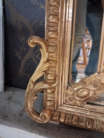 19th-Century Mirror with Glazing Beads, 154 x 97
