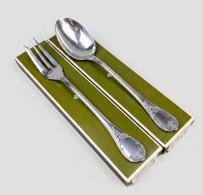 Christofle, Marly-style silver-plated serving set