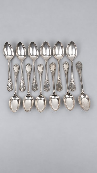 Christofle Marly – 12 silver-plated teaspoons with a gift box