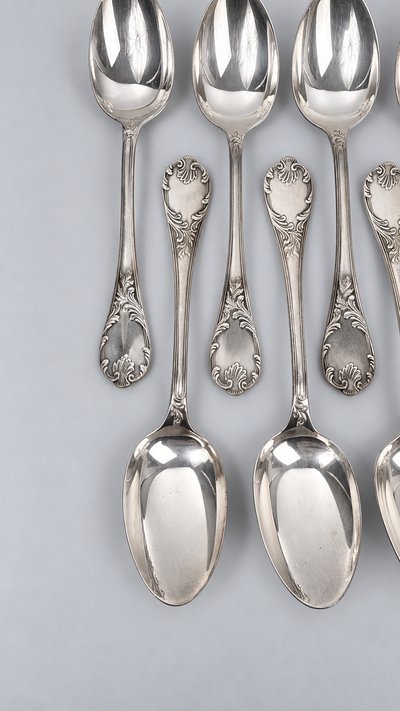 Christofle Marly – 12 silver-plated teaspoons with a gift box