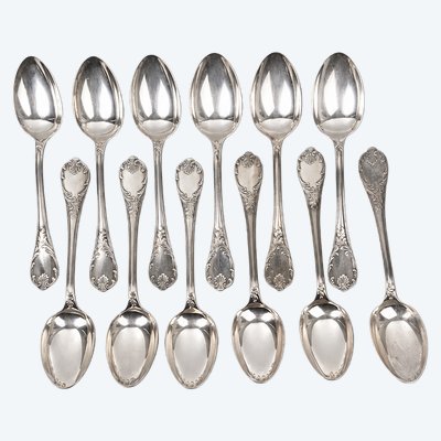 Christofle Marly – 12 silver-plated teaspoons with a gift box
