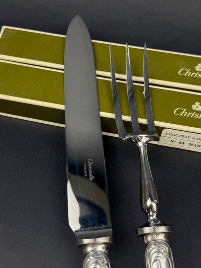 Christofle, silver-plated carving set, Marly model