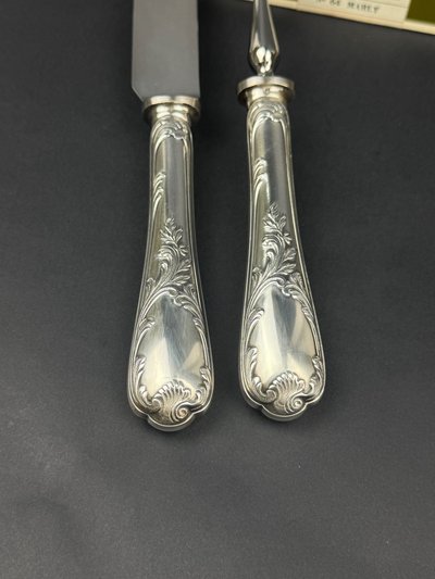 Christofle, silver-plated carving set, Marly model