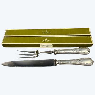 Christofle, silver-plated carving set, Marly model