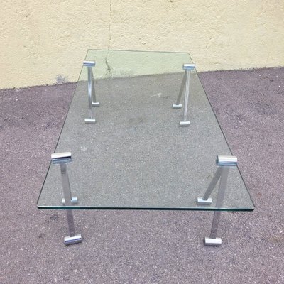 Glass and metal coffee table, 1970s