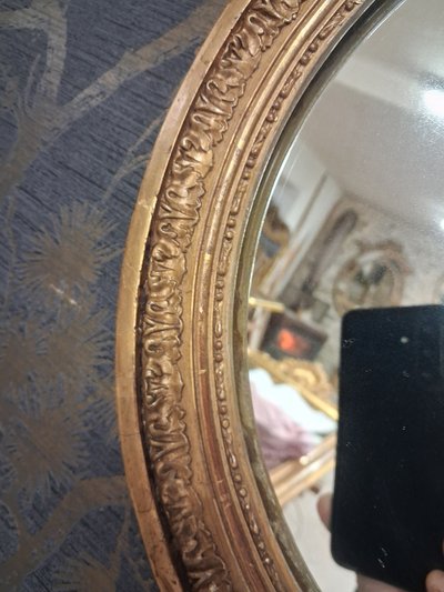 Miroir Oval époque XIX 43 x 37