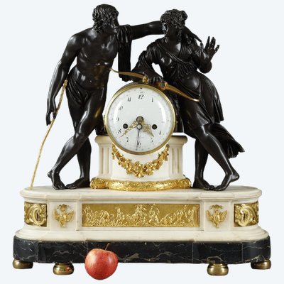 LOUIS XVI PERIOD CLOCK OF DIANA THE HUNTRESS AND ACTEO