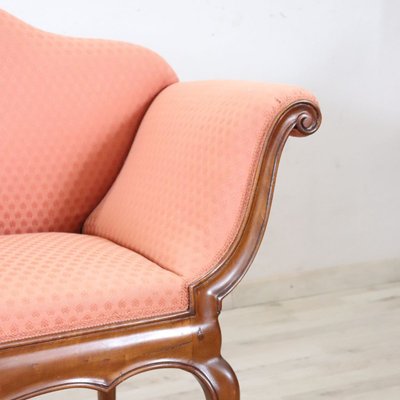 Small Walnut Sofa, Italy, Early 20th Century