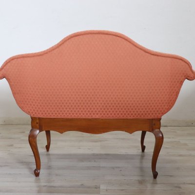 Small Walnut Sofa, Italy, Early 20th Century
