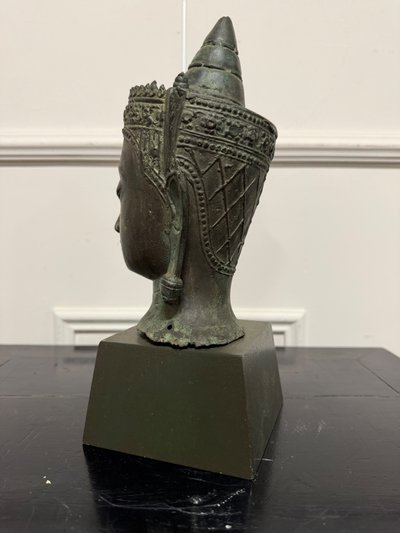 VIETNAMESE BUDDHA HEAD, BIEN HOA, BRONZE, 20TH CENTURY