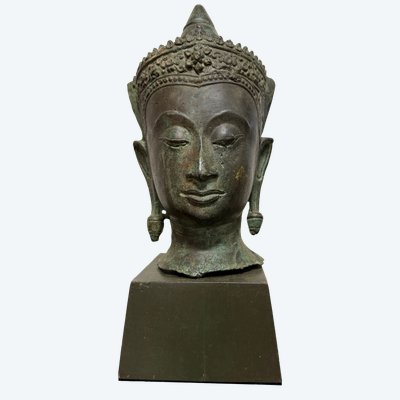 TÊTE DE BOUDDHA VIETNAM BIEN HOA BRONZE XXÈME