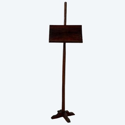 Pupitre sur pied réglable en bois fruitier massif, vers 1900