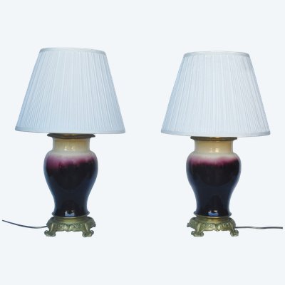 Pair of lamps, 19th century.