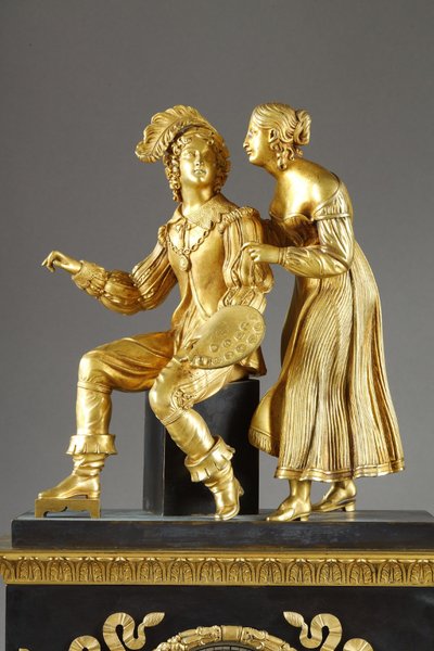 ROMANTIC PERIOD COUPLE CLOCK