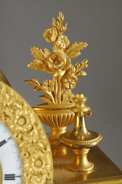 CHARLES X PORTICO CLOCK WITH RING DIAL