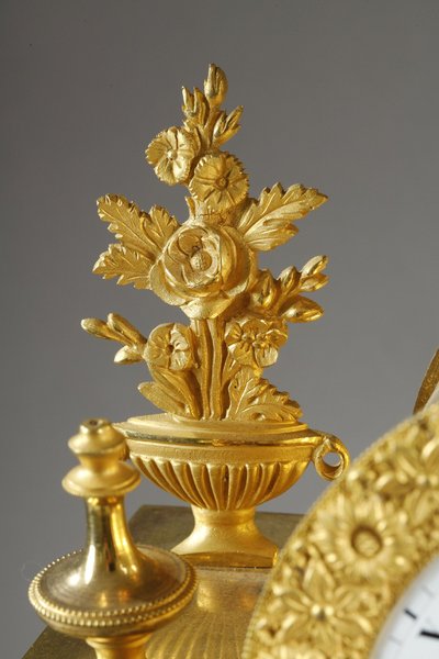 CHARLES X PORTICO CLOCK WITH RING DIAL