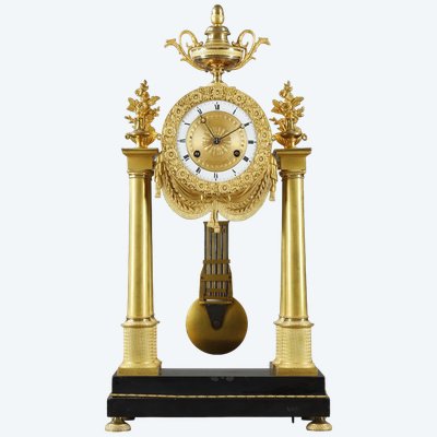 CHARLES X PORTICO CLOCK WITH RING DIAL