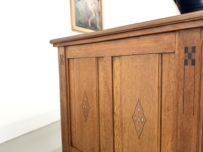Doppelseitige Verkaufstheke aus Eiche