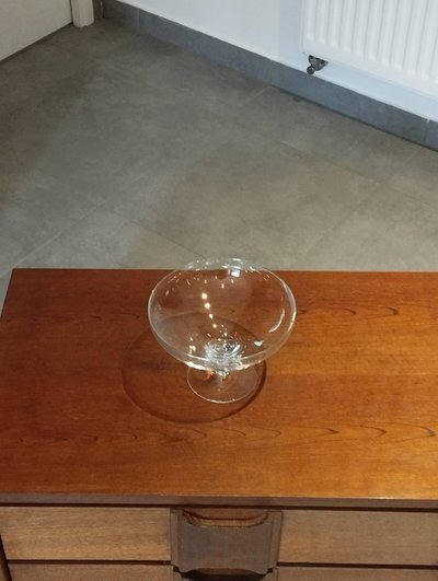 Elegant clear glass stemmed glass