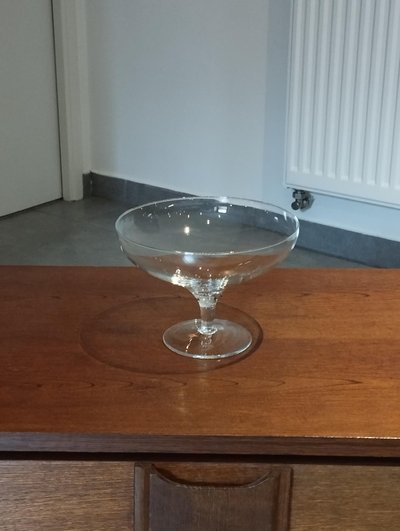 Elegant clear glass stemmed glass