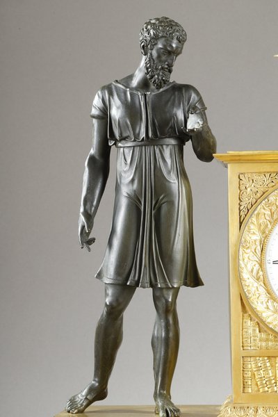 LARGE MANTEL CLOCK SOCRATES DRINKING HEMLOCK